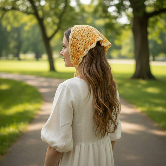 Handcrafted Hair Bandanas with Ties. Adult Size, Available in Assorted Colors.