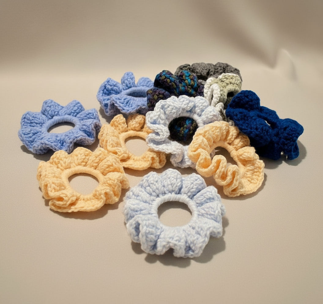 Standard-Sized Crocheted Scrunchies