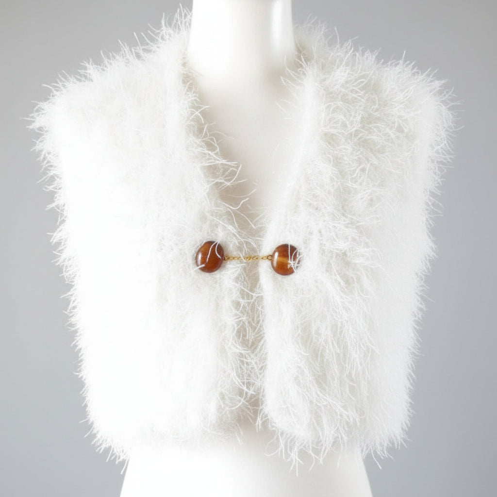 Knitting Pattern: Kids Fuzzy Days Vest.  Sizes 4, 6, 8 - Digital Download